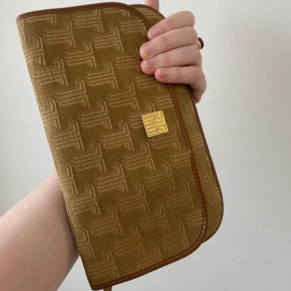 LANVIN Stamped Vintage Clutch Canvas Purse 👛 - Picture 2 of 14